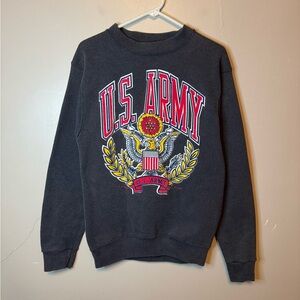 Vintage 1989 US Army Spell Out Crew Neck Sweatshirt Gray Size Medium Made in USA
